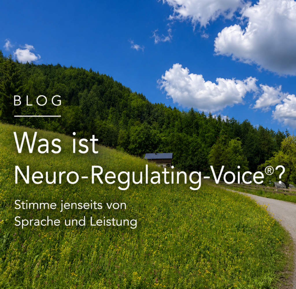 blühende Bergwiese vor blaubem himme mit titel Was ist Neuro-Regulating-voice